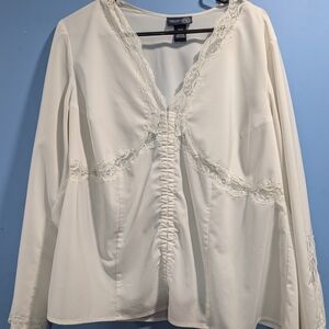 Venezia Cream Lace Accent Blouse